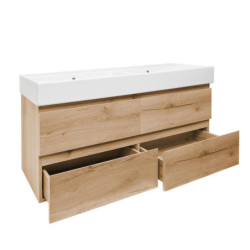 Koupelnová skříňka s umyvadlem SAT B-Way 119x50x45 cm dub mat BWAY2120OAKU2B