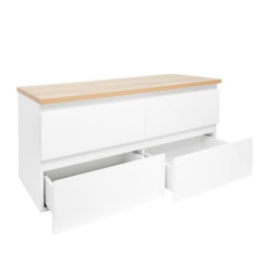 Koupelnová skříňka s krycí deskou SAT B-Way 119x50x45 cm bílá lesk BWAY2120WDOAK