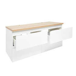 Koupelnová skříňka s krycí deskou SAT B-Way 119x50x45 cm bílá lesk BWAY2120WDOAK