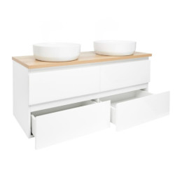 Koupelnová skříňka s umyvadlem SAT B-Way 119x50x45 cm bílá lesk BWAY2120WDOAKU2