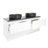 Koupelnová skříňka s krycí deskou SAT B-Way 119x50x45 cm bílá lesk BWAY2120WTK