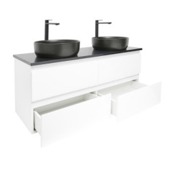 Koupelnová skříňka s umyvadlem a technickým kamenem SAT B-Way 119x50x45 cm bílá lesk BWAY2120WTKUB