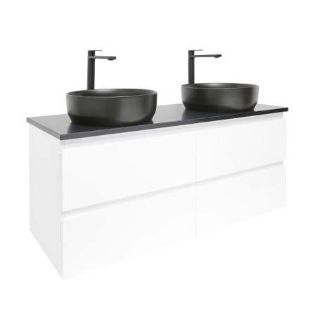 Koupelnová skříňka s umyvadlem a technickým kamenem SAT B-Way 119x50x45 cm bílá lesk BWAY2120WTKUB