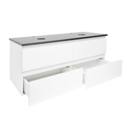 Koupelnová skříňka s krycí deskou SAT B-Way 119x50x45 cm bílá lesk BWAY2120WZ