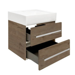 Koupelnová skříňka s umyvadlem SAT Cube Way 60x53x46 cm dub Wellington mat CUBE46602DWSATCW