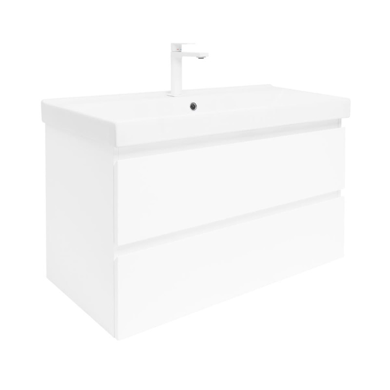 Koupelnová skříňka s umyvadlem SAT B-Way 99x50x45 cm bílá lesk BWAY2100WU1BBI