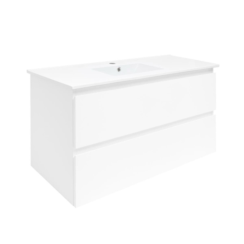 Koupelnová skříňka s umyvadlem SAT B-Way 99x50x45 cm bílá lesk BWAY2100WU4BI