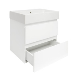 Koupelnová skříňka s keramickým umyvadlem SAT B-Way 59x50x45 cm bílý lesk BWAY260WU2BI