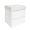 Koupelnová skříňka s keramickým umyvadlem SAT B-Way 59x50x45 cm bílý lesk BWAY260WU2BI
