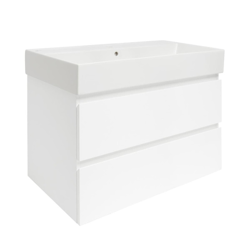 Koupelnová skříňka s umyvadlem SAT B-Way 79x50x45 cm bílá lesk BWAY280WU2BI