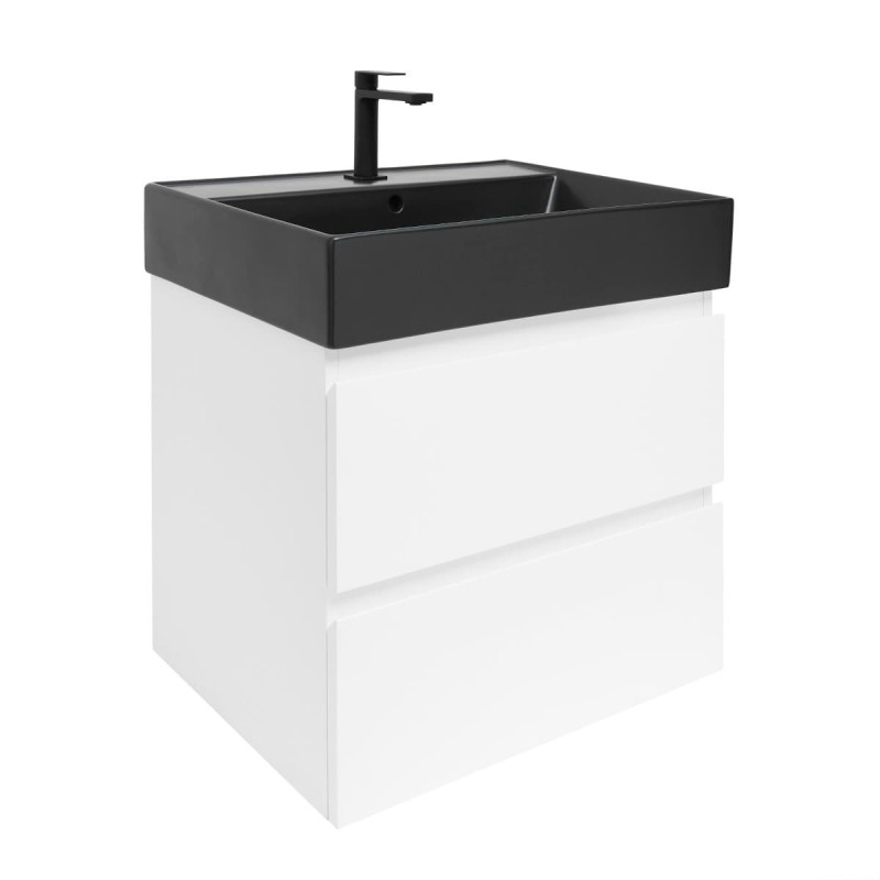 Koupelnová skříňka s umyvadlem SAT B-Way 59x50x45 cm bílá lesk BWAY260WU2B2B