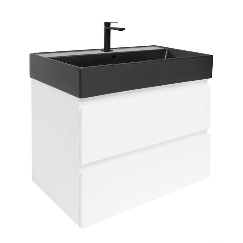 Koupelnová skříňka s umyvadlem SAT B-Way 79x50x45 cm bílá lesk BWAY280WU2B2B