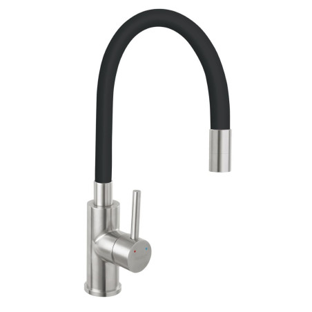 Dřezová baterie Novaservis se silikonovým ramínkem černá-nerez 70710,4C