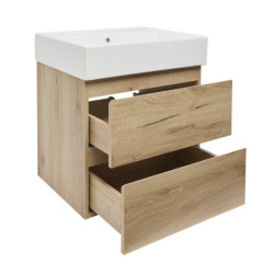 Koupelnová skříňka 2 zásuvková s umyvadlem SAT B-Way 59x50x45 cm dub mat BWAY260OAKU2BI
