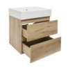 Koupelnová skříňka 2 zásuvková s umyvadlem SAT B-Way 59x50x45 cm dub mat BWAY260OAKU2BI