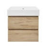 Koupelnová skříňka 2 zásuvková s umyvadlem SAT B-Way 59x50x45 cm dub mat BWAY260OAKU2BI