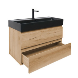 Koupelnová skříňka 2 zásuvková s umyvadlem SAT B-Way 99x50x45 cm dub mat BWAY2100OAKU2B2B