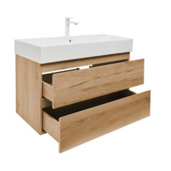 Koupelnová skříňka 2 zásuvková s umyvadlem SAT B-Way 99x50x45 cm dub mat BWAY2100OAKU2BBI