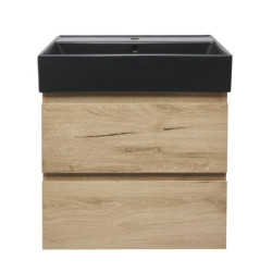 Koupelnová skříňka 2 zásuvková s umyvadlem SAT B-Way 59x50x45 cm dub mat BWAY260OAKU2BB