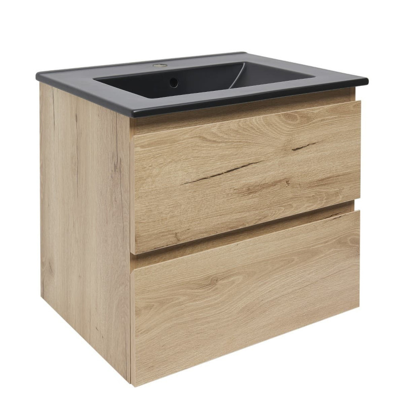 Koupelnová skříňka 2 zásuvková s umyvadlem SAT B-Way 59x50x45 cm dub mat BWAY260OAKU4B