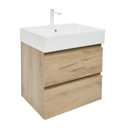 Koupelnová skříňka 2 zásuvková s umyvadlem SAT B-Way 59x50x45 cm dub mat BWAY260OAKU2BBI