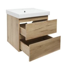 Koupelnová skříňka 2 zásuvková s umyvadlem SAT B-Way 59x50x45 cm dub mat BWAY260OAKUU1