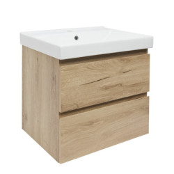 Koupelnová skříňka 2 zásuvková s umyvadlem SAT B-Way 59x50x45 cm dub mat BWAY260OAKUU1