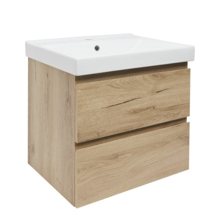 Koupelnová skříňka 2 zásuvková s umyvadlem SAT B-Way 59x50x45 cm dub mat BWAY260OAKUU1