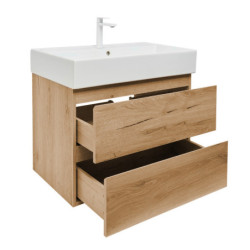 Koupelnová skříňka 2 zásuvková s umyvadlem SAT B-Way 79x50x45 cm dub mat BWAY280OAKU2BBI