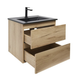 Koupelnová skříňka 2 zásuvková s umyvadlem SAT B-Way 59x50x45 cm dub mat BWAY260OAKU4B2B