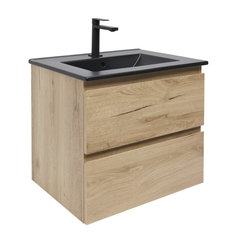 Koupelnová skříňka 2 zásuvková s umyvadlem SAT B-Way 59x50x45 cm dub mat BWAY260OAKU4B2B