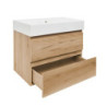 Koupelnová skříňka 2 zásuvková s umyvadlem SAT B-Way 79x50x45 cm dub mat BWAY280OAKU2BI