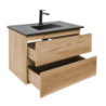 Koupelnová skříňka 2 zásuvková s umyvadlem SAT B-Way 79x50x45 cm dub mat BWAY280OAKU4B2B