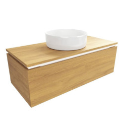 Koupelnová skříňka s krycí deskou SAT Feel 100x30x46 cm medový dub mat SATFEEL100DMD