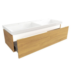 Koupelnová skříňka s umyvadlem SAT Feel 120x30x46 cm medový dub mat SATFEEL120DMU4