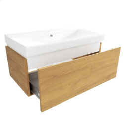 Koupelnová skříňka s umyvadlem SAT Feel 80x30x46 cm medový dub mat SATFEEL80DMU1
