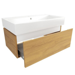 Koupelnová skříňka s umyvadlem SAT Feel 80x30x46 cm medový dub mat SATFEEL80DMU2