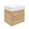 Koupelnová skříňka s umyvadlem SAT Cube Way 60x53x46 cm dub Hickory mat CUBE46602DHSATCW