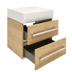 Koupelnová skříňka s umyvadlem SAT Cube Way 60x53x46 cm dub Hickory mat CUBE46602DHSATCWL