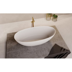 Volně stojící vana Polysan NOYA 170x76 cm solid surface levá i pravá orientace bílá matná 92330
