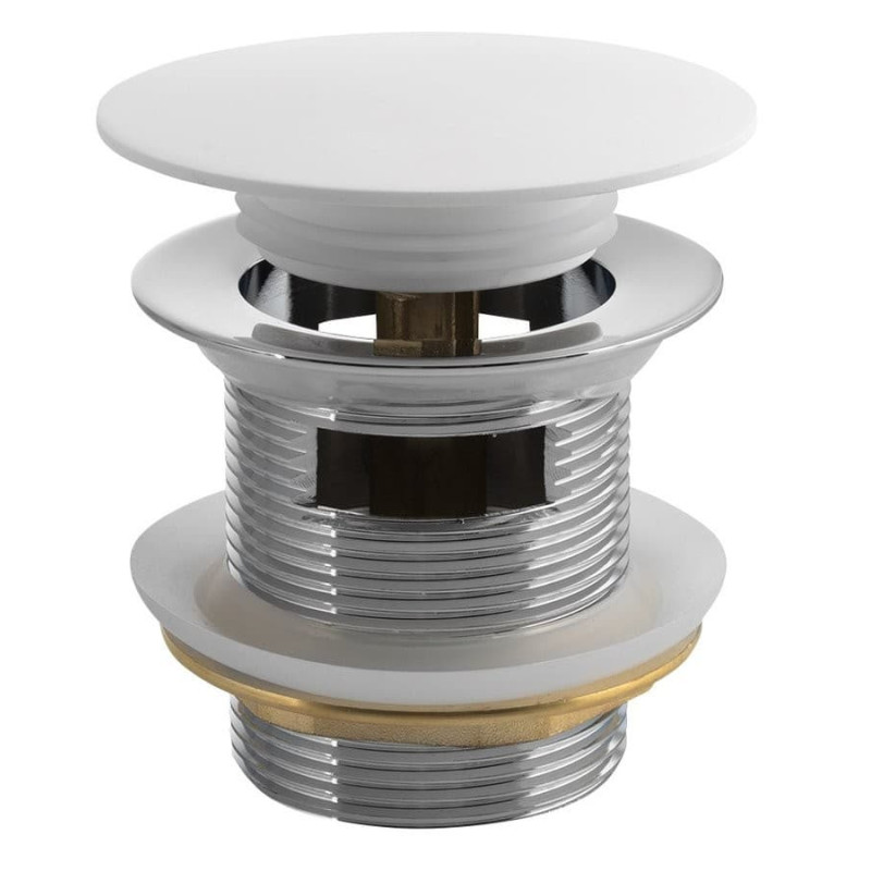 Vanová výpust 6/4" Polysan click clack, rockstone, bílá matná 72195