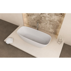 Volně stojící vana Polysan MEDINA 165x70 cm solid surface levá i pravá orientace bílá matná 92430