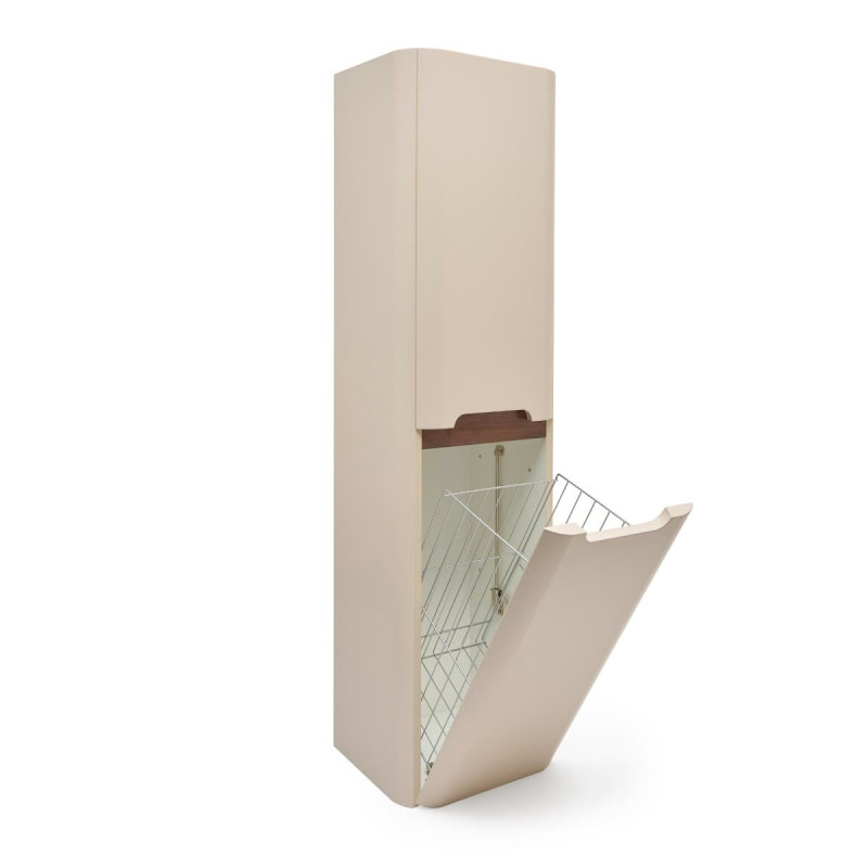 Koupelnová skříňka vysoká s košem na prádlo SAT Fusion 40x149x33 cm pískově béžová mat SATFUSIONV40BEK