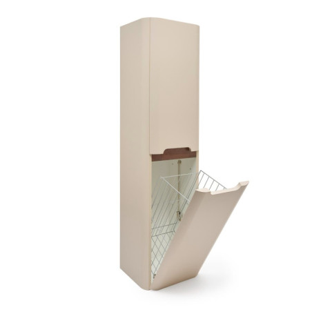 Koupelnová skříňka vysoká s košem na prádlo SAT Fusion 40x149x33 cm pískově béžová mat SATFUSIONV40BEK