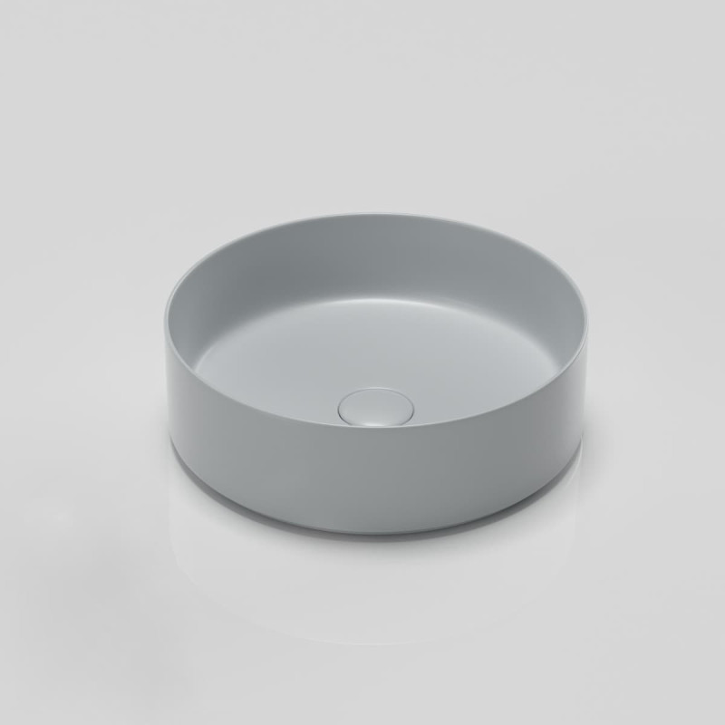 Umyvadlo na desku SAT Mood 36x36 cm šedá matná bez otvoru pro baterii, bez přepadu SATM3636LGRM