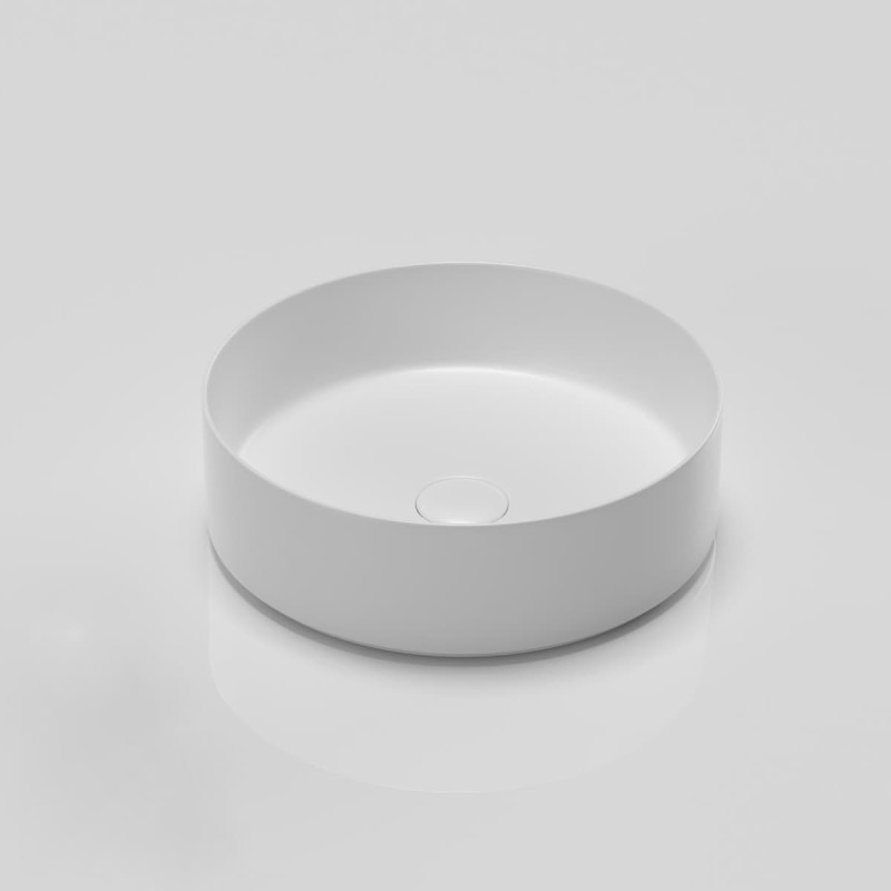 Umyvadlo na desku SAT Mood 36x36 cm bílá matná bez otvoru pro baterii, bez přepadu SATM3636MW