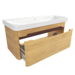 Koupelnová skříňka s umyvadlem SAT Fusion 97,5x43x45 cm dub medový mat SATFUSION100DMU
