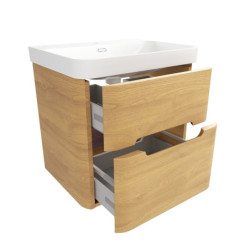 Koupelnová skříňka s umyvadlem SAT Fusion 57,5x53x45 cm dub medový mat SATFUSION260DMU