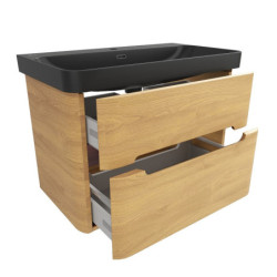 Koupelnová skříňka s umyvadlem SAT Fusion 77,5x53x45 cm dub medový mat SATFUSION280DMBKM