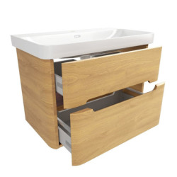 Koupelnová skříňka s umyvadlem SAT Fusion 77,5x53x45 cm dub medový mat SATFUSION280DMU